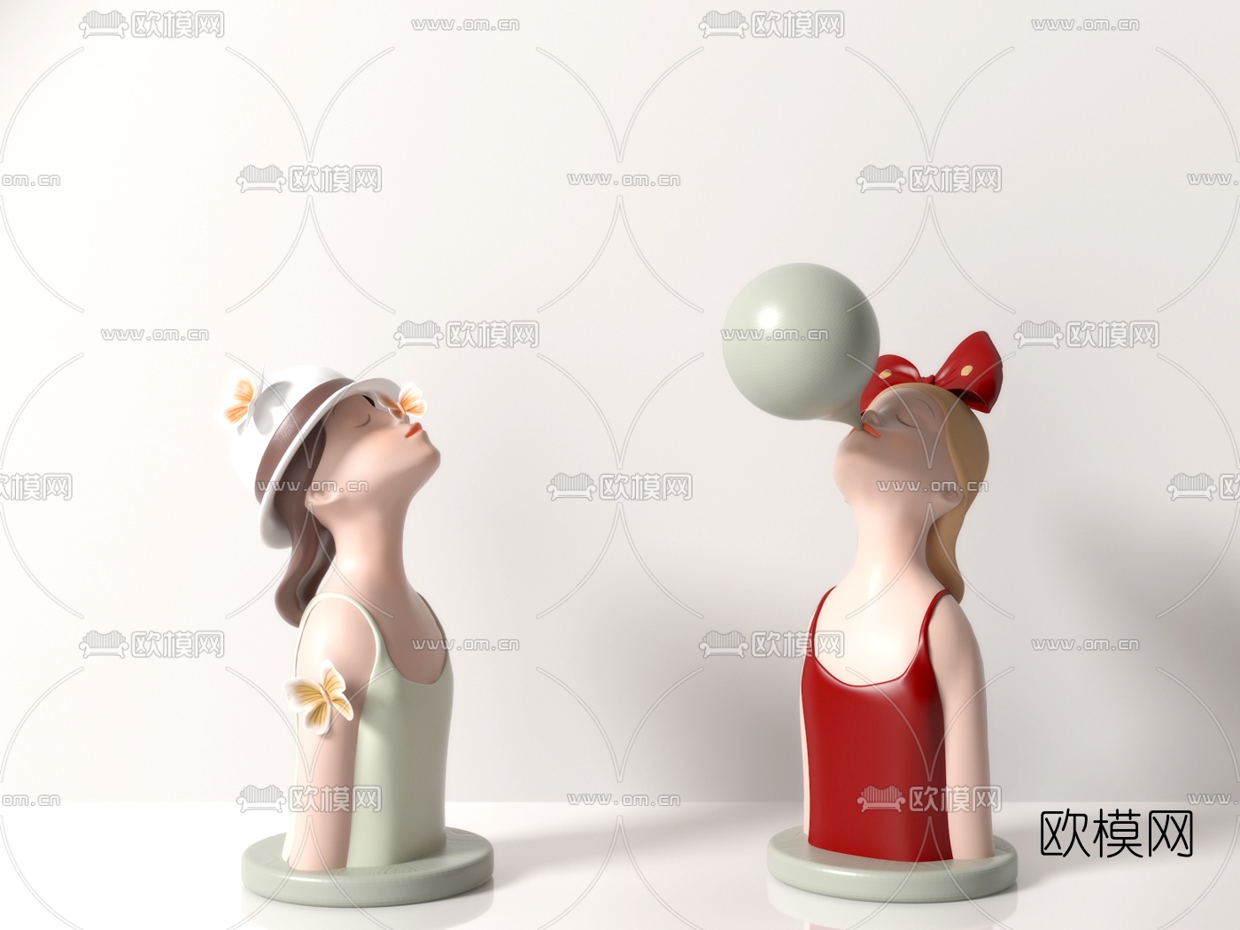 现代女孩饰品摆件3d模型