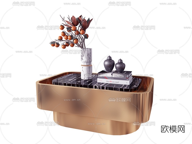 现代轻奢茶几组合3d模型下载(渲染图3)