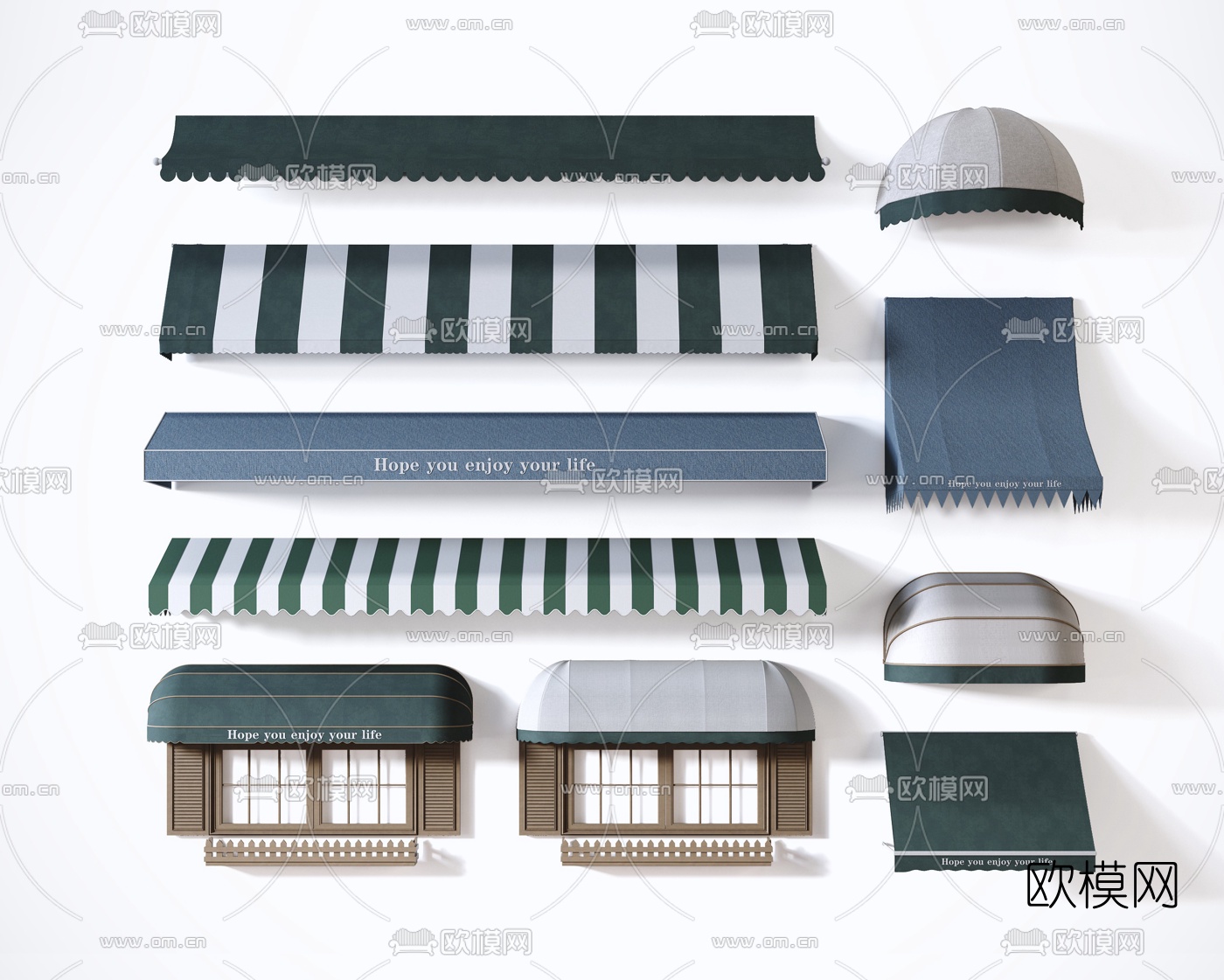 简欧遮阳棚雨棚3d模型下载