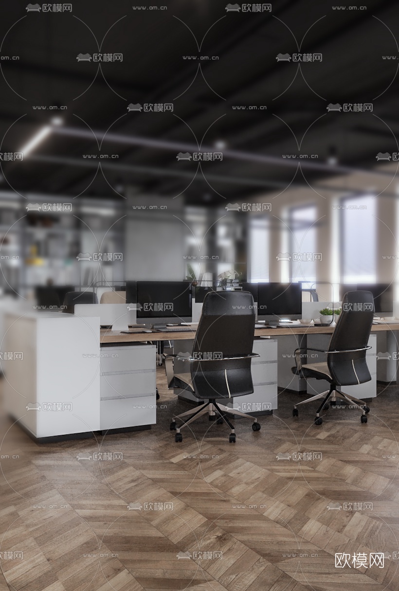 工业风办公室3d模型