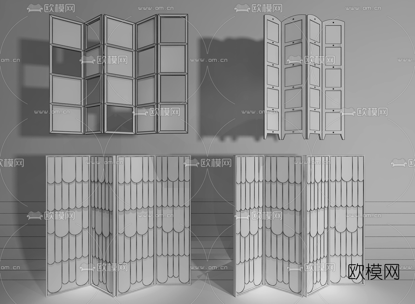 后现代屏风隔断3d模型下载（渲染图2）