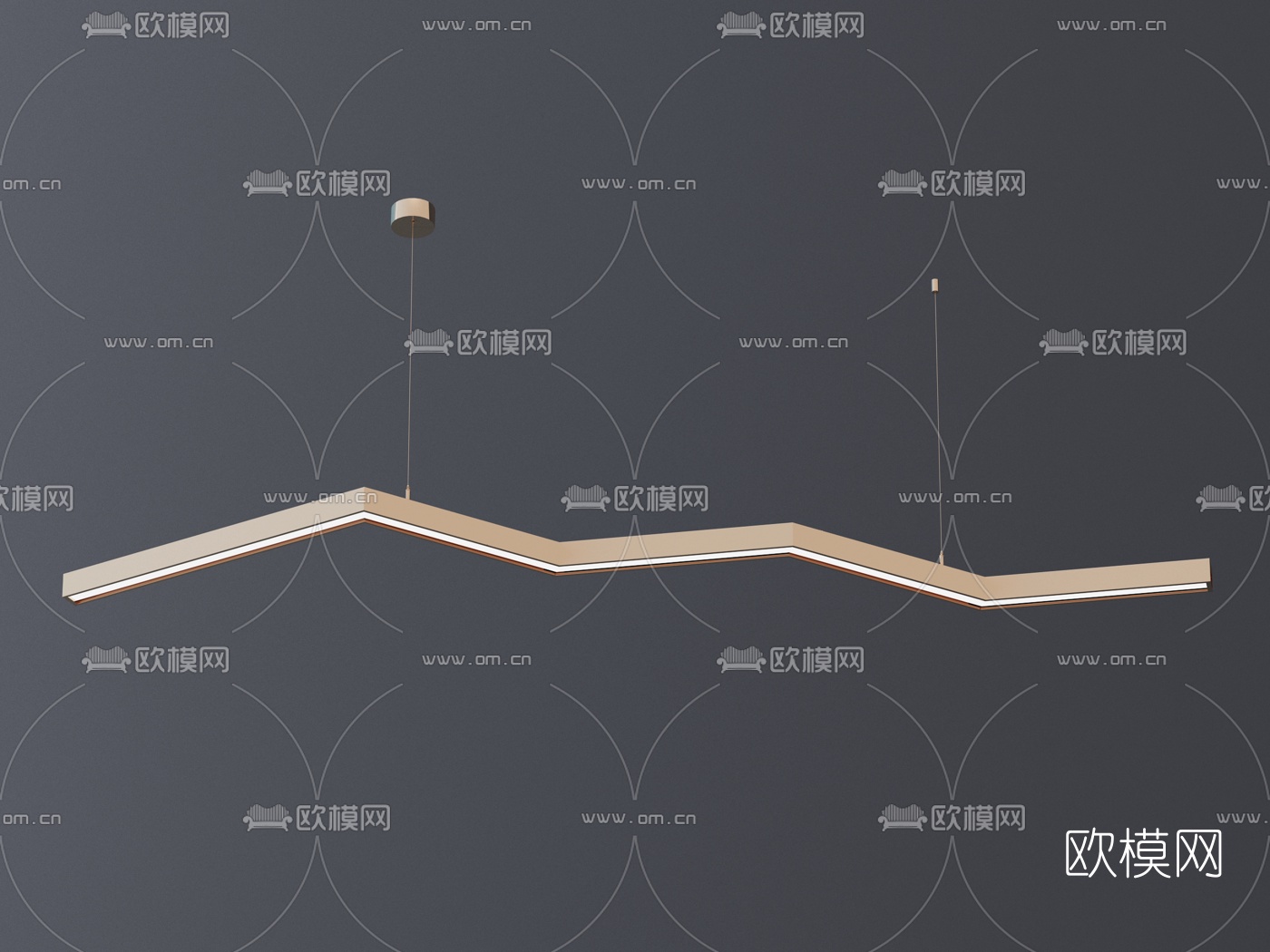 现代金属简约吊灯3d模型