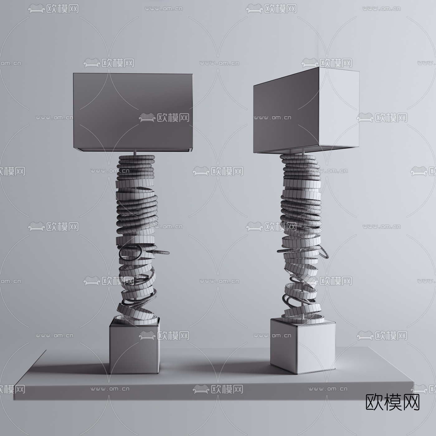 现代金属台灯3d模型下载（渲染图2）