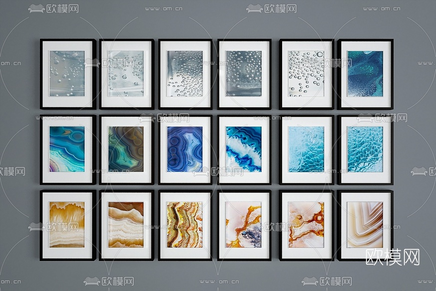 北欧装饰画组合3D模型下载