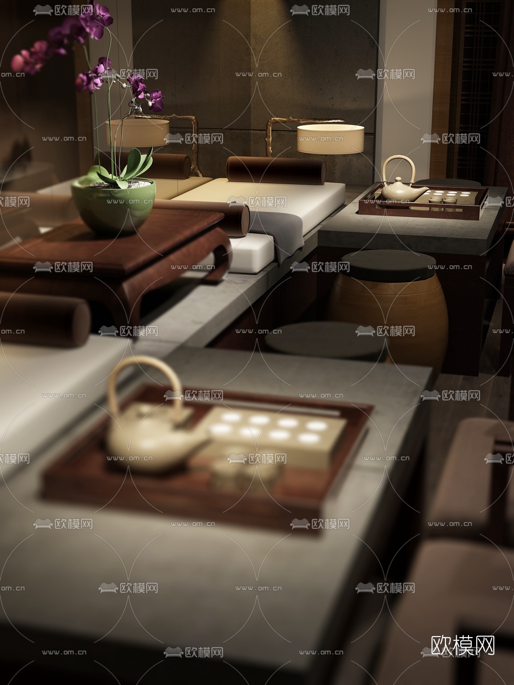 新中式茶会所3d模型