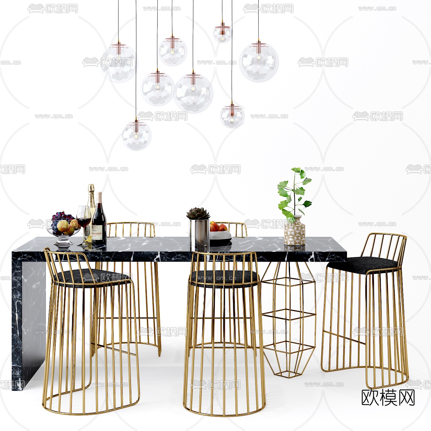 后现代吧台3d模型下载