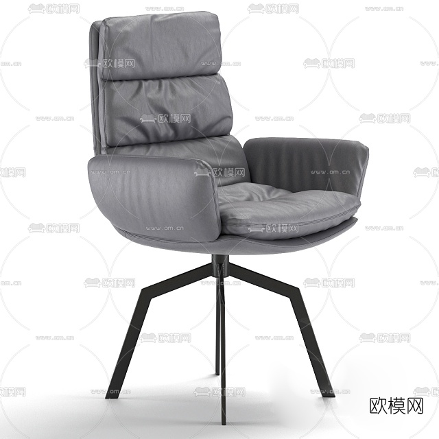 现代皮革办公转椅3d模型下载