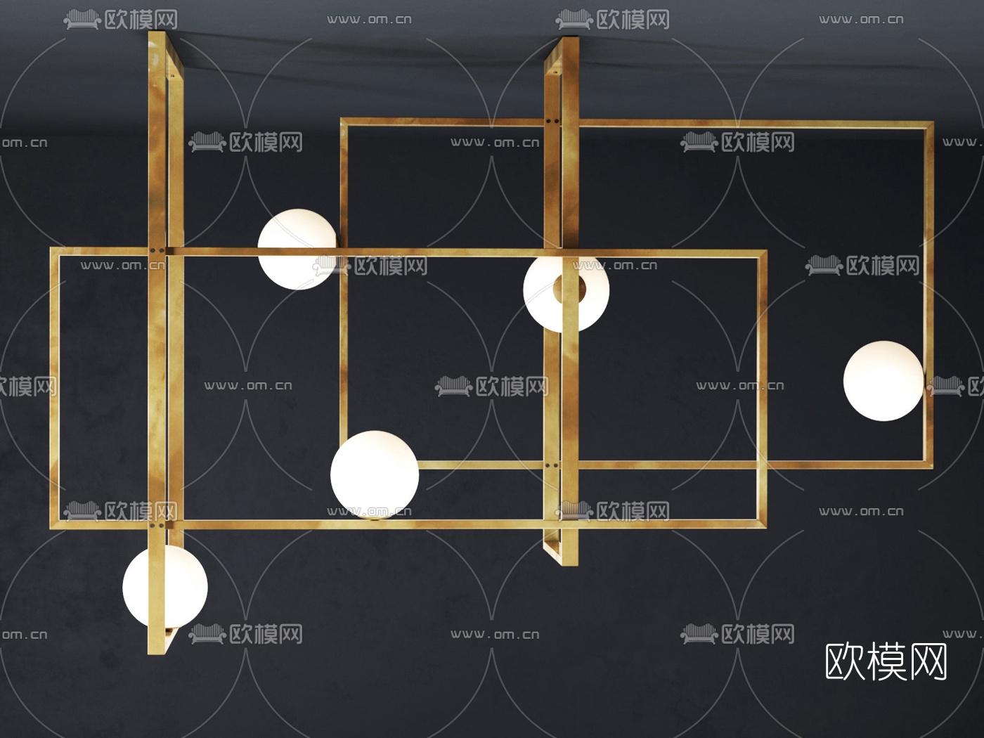 后现代金属吊灯3D模型