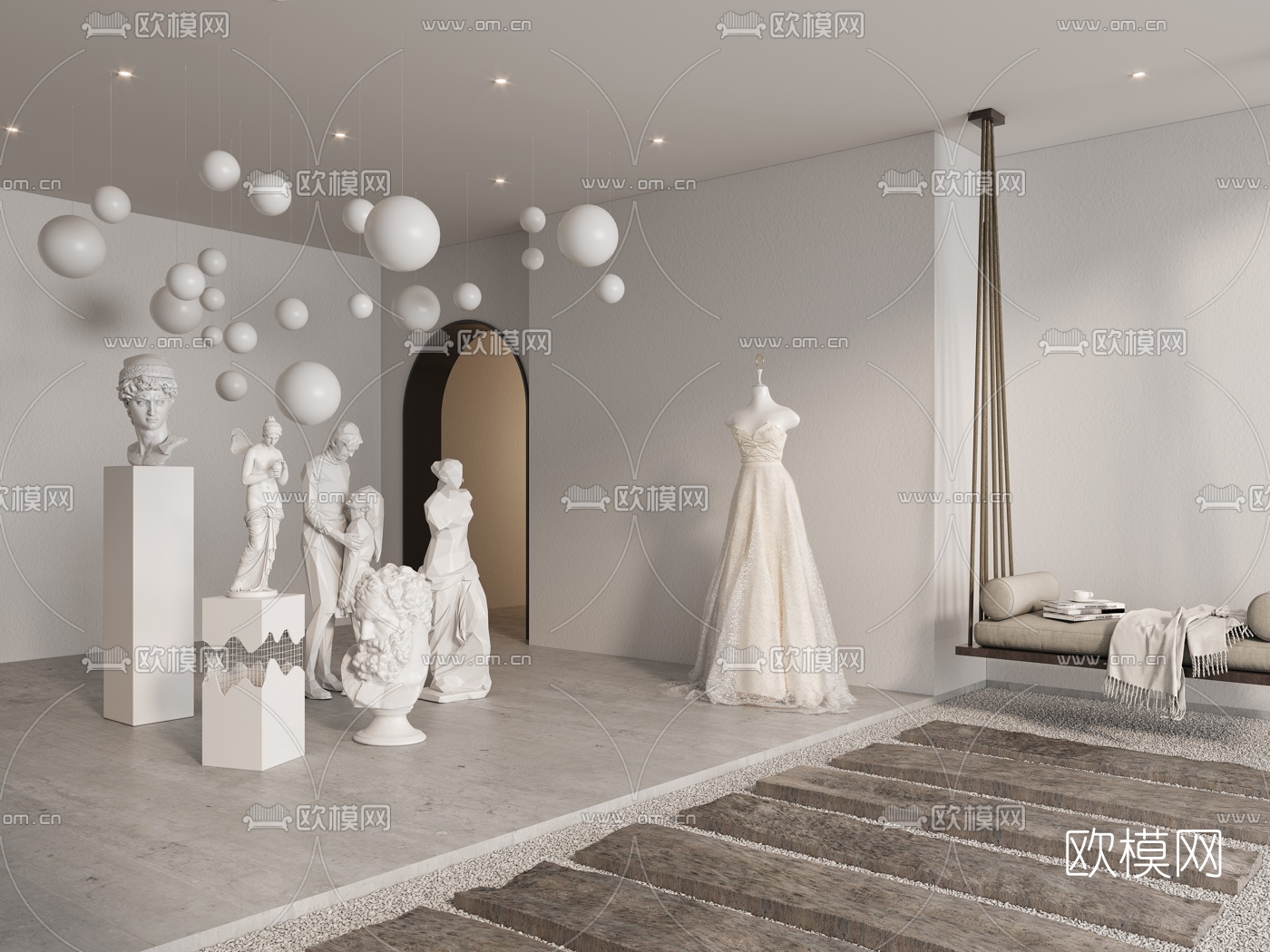 现代商场网红打卡点3d模型