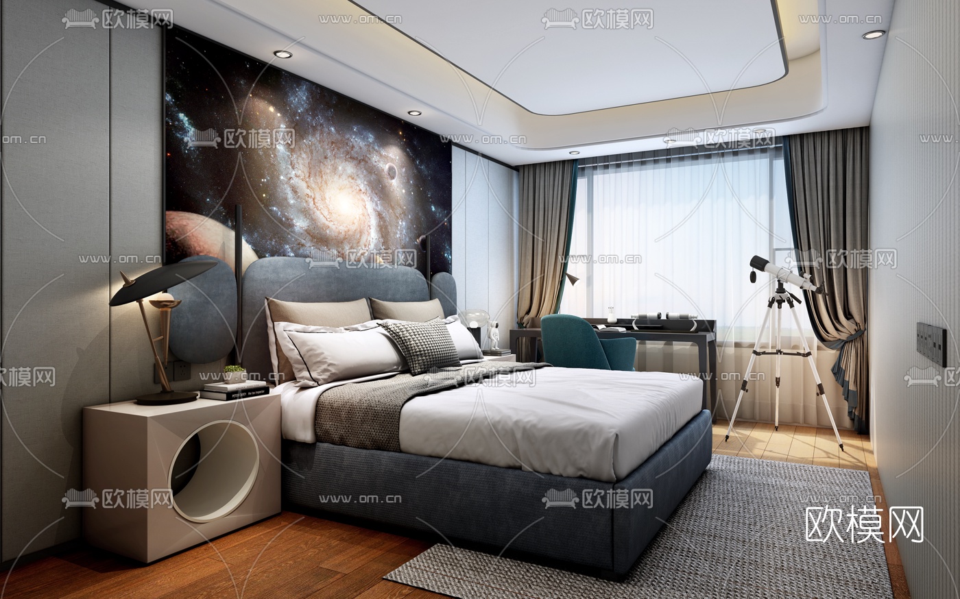 现代时尚卧室3D模型