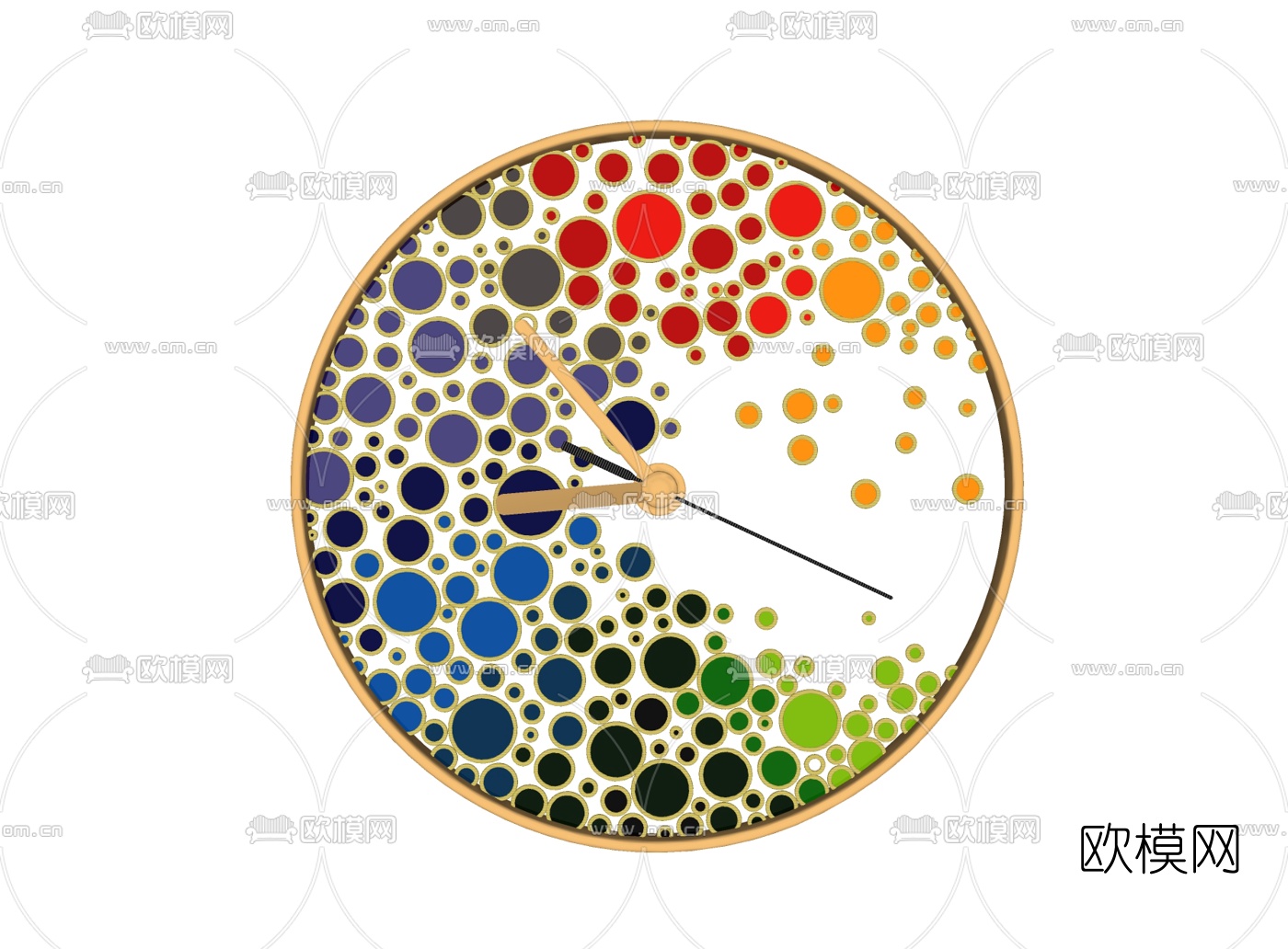 现代彩色挂钟su模型下载