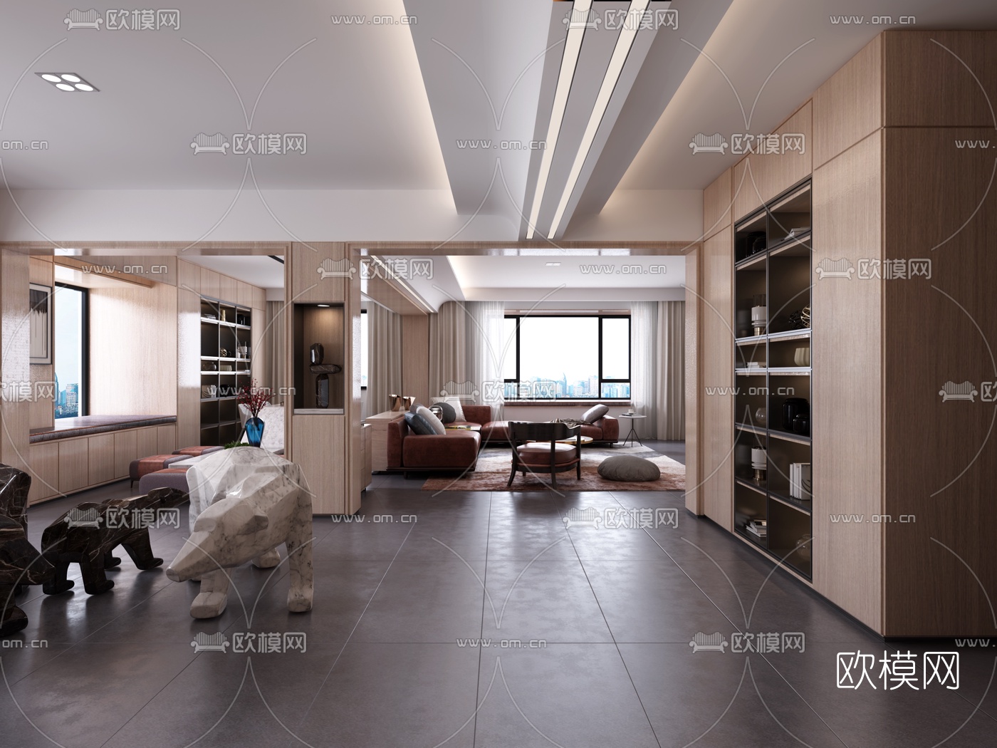 现代简约客厅3d模型