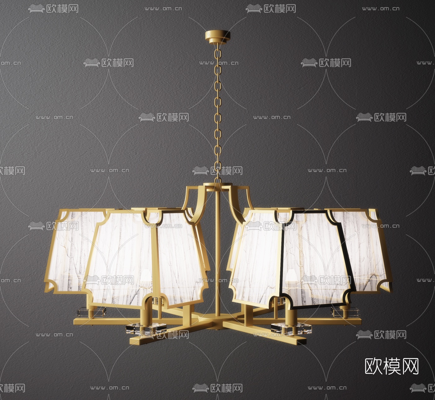 北欧金属吊灯3D模型下载