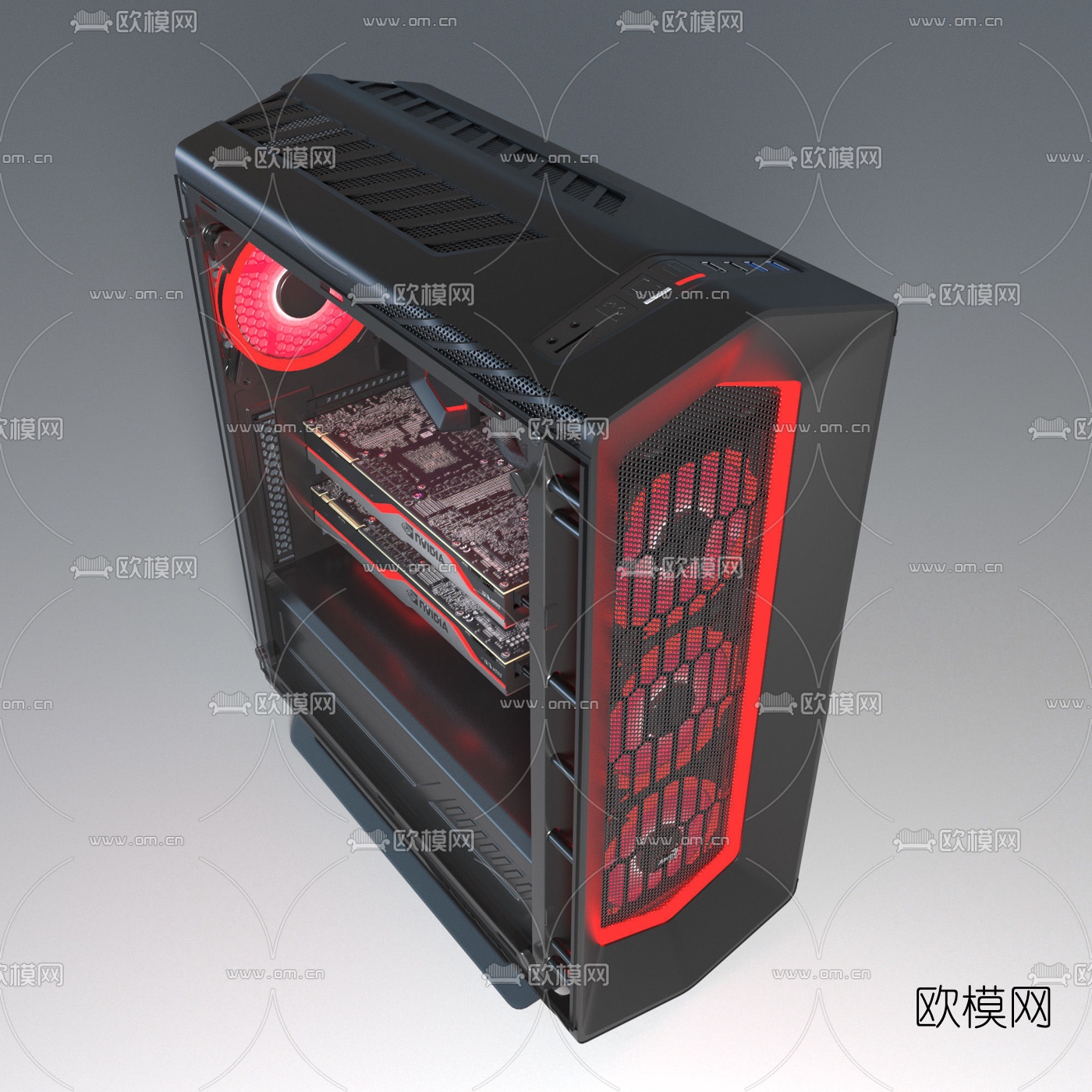 现代电脑主机3d模型