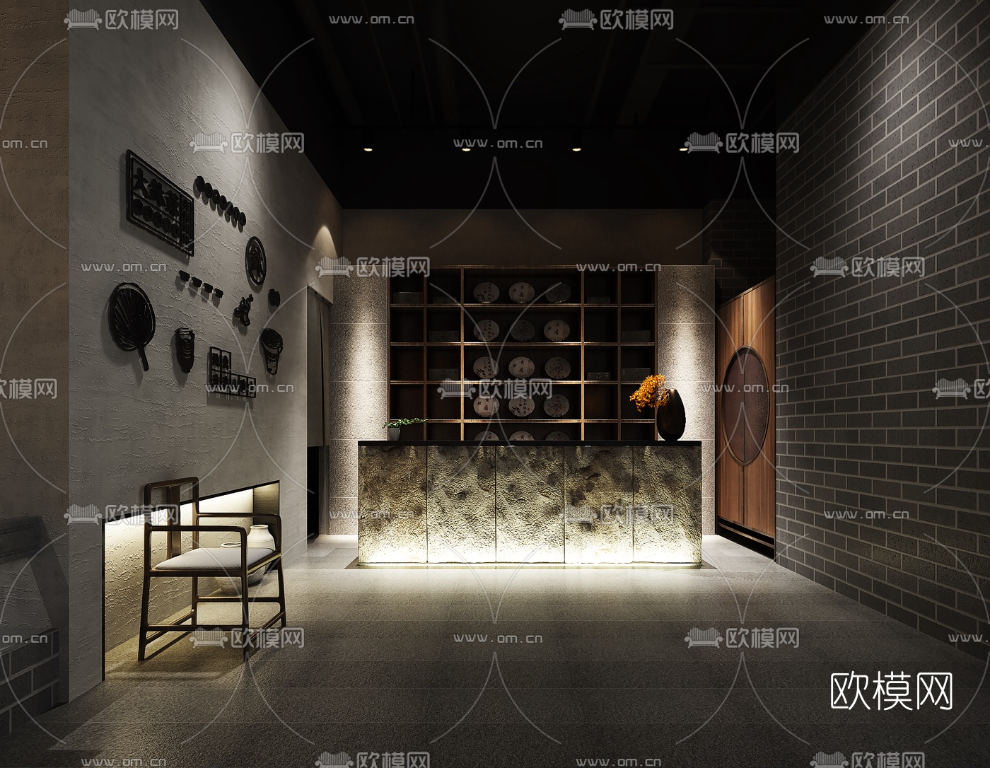 新中式中餐厅3d模型