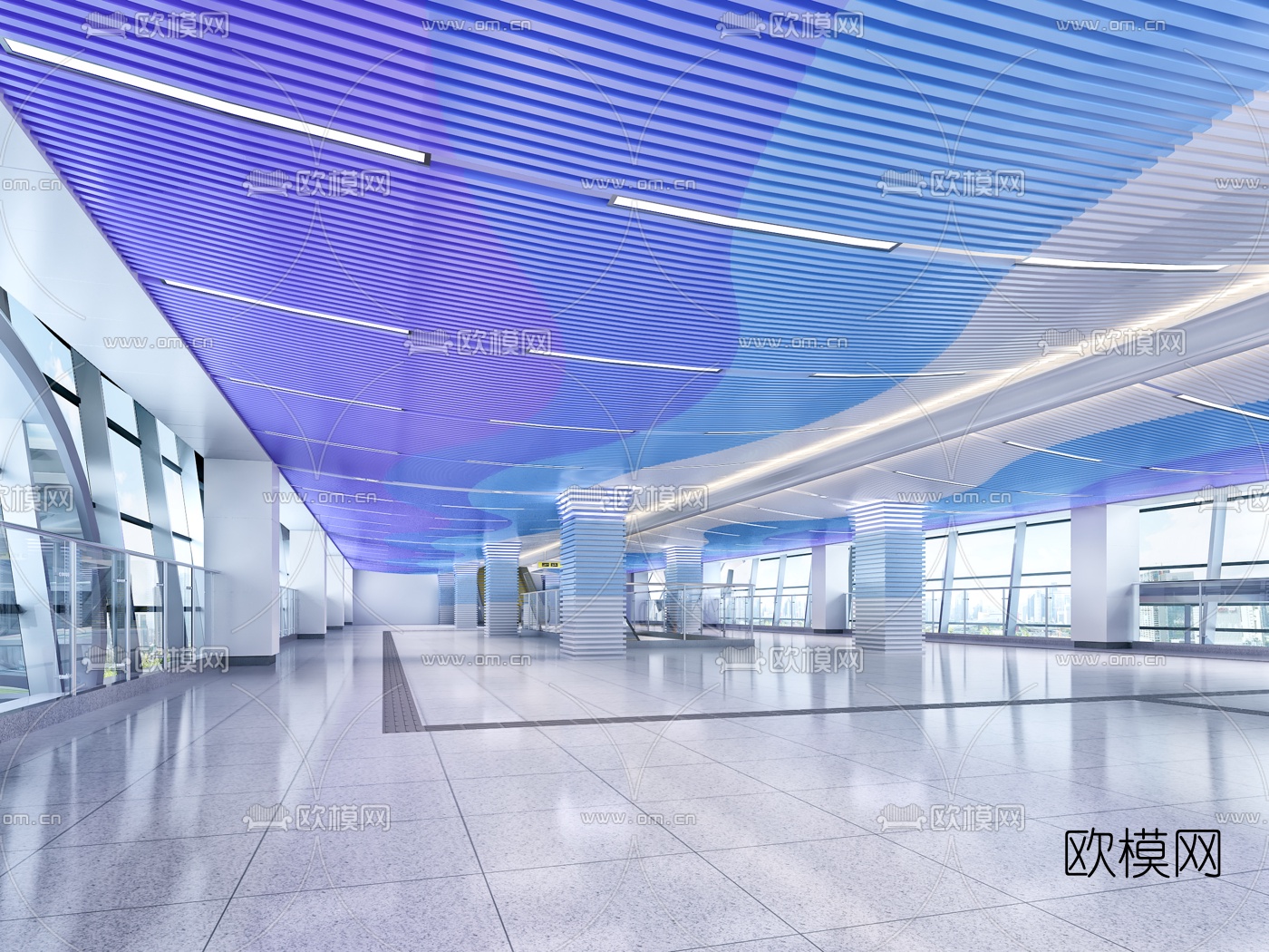 现代地铁站3d模型下载（渲染图2）