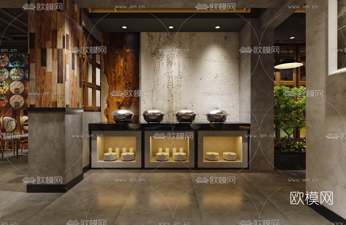 欧式休闲西餐厅3D模型