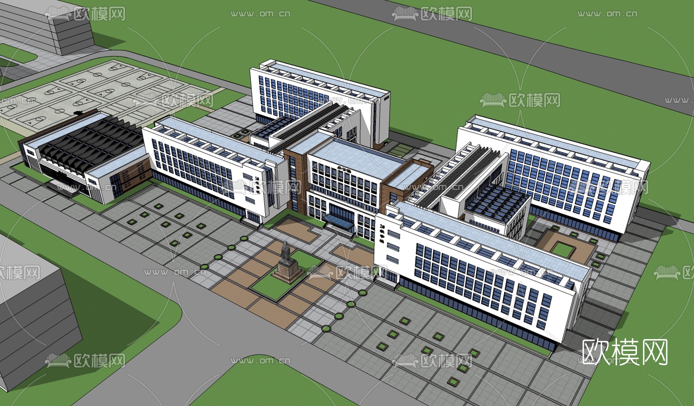 现代学校免费su模型下载（渲染图4）