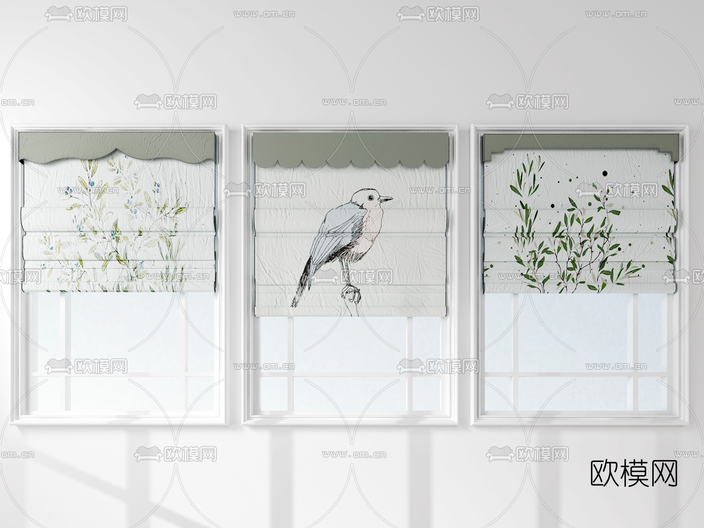 北欧小清新百叶帘3d模型下载