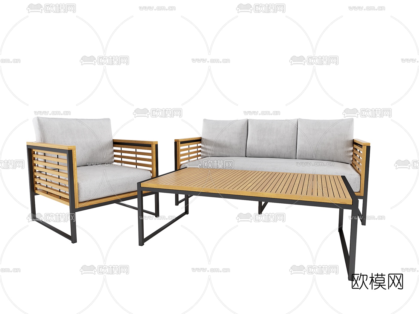 现代户外休闲沙发3d模型下载