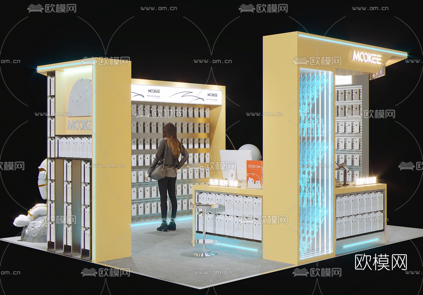 现代苹果手机壳专卖店3d模型