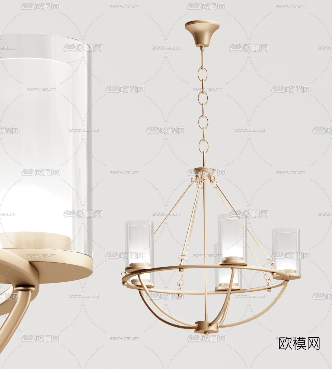 简欧金属吊灯3d模型下载