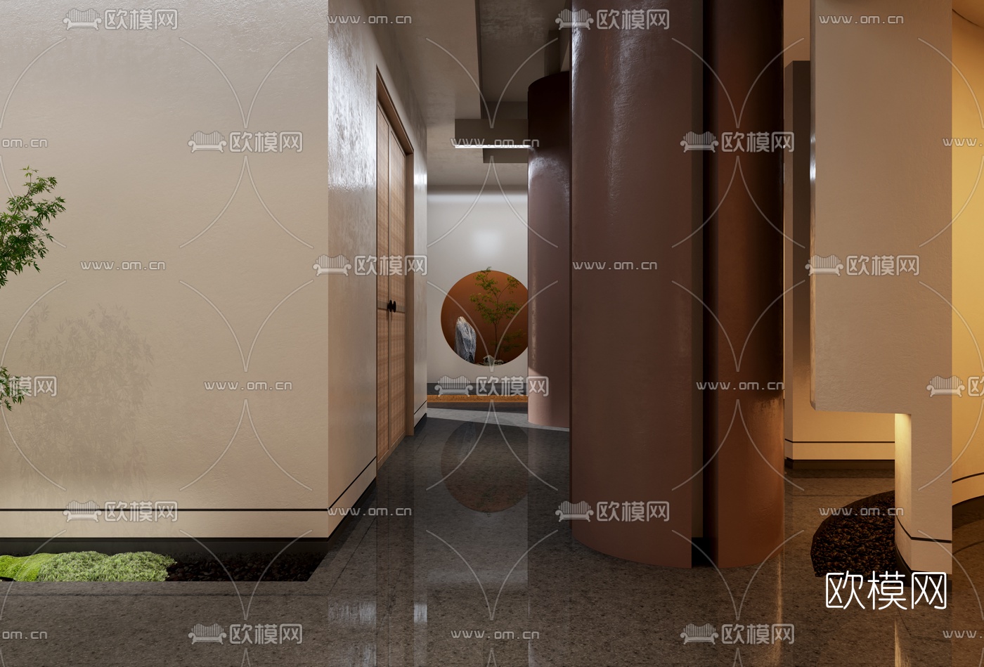 侘寂主题餐厅3d模型