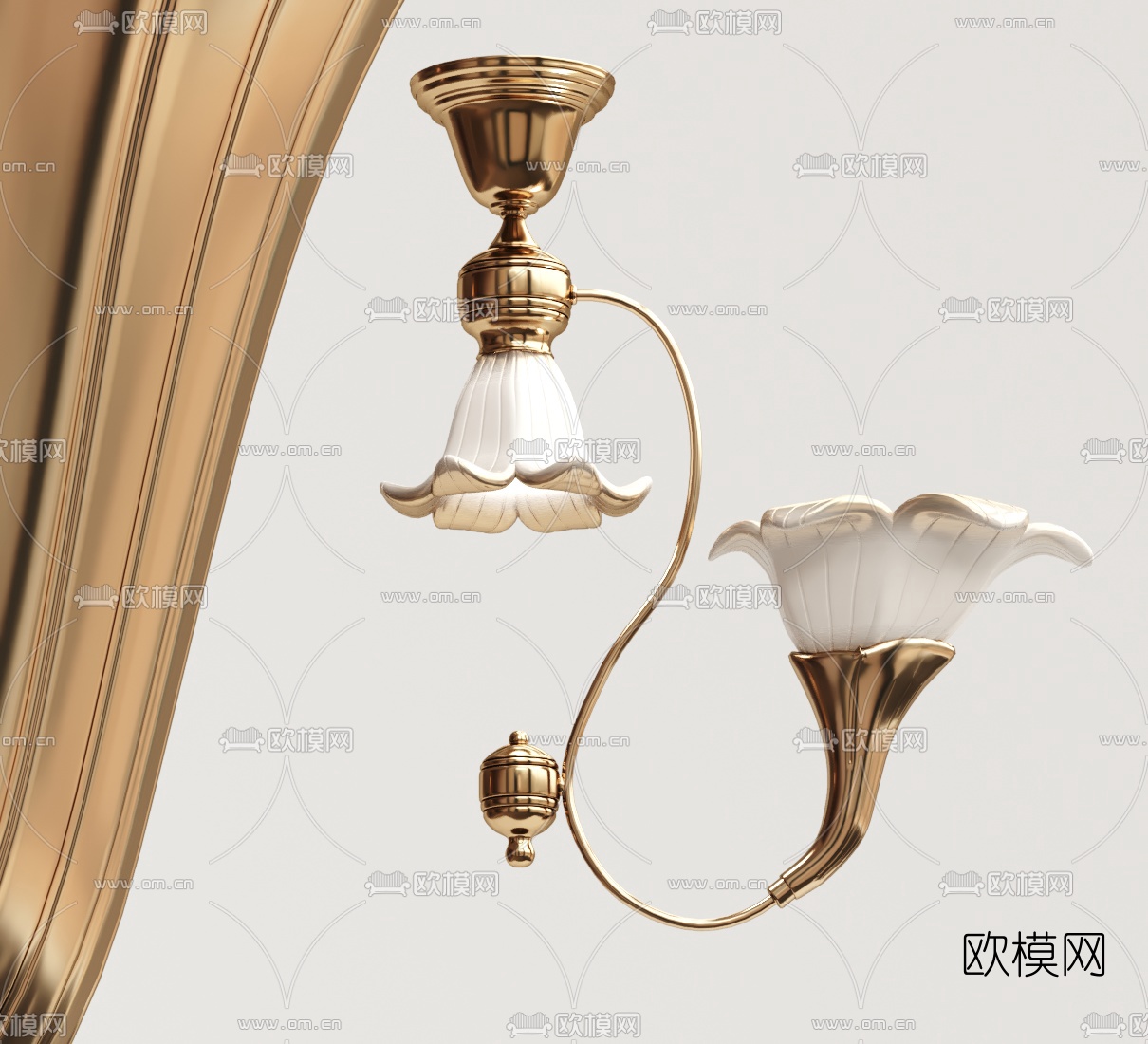 欧式金属吊灯3d模型下载