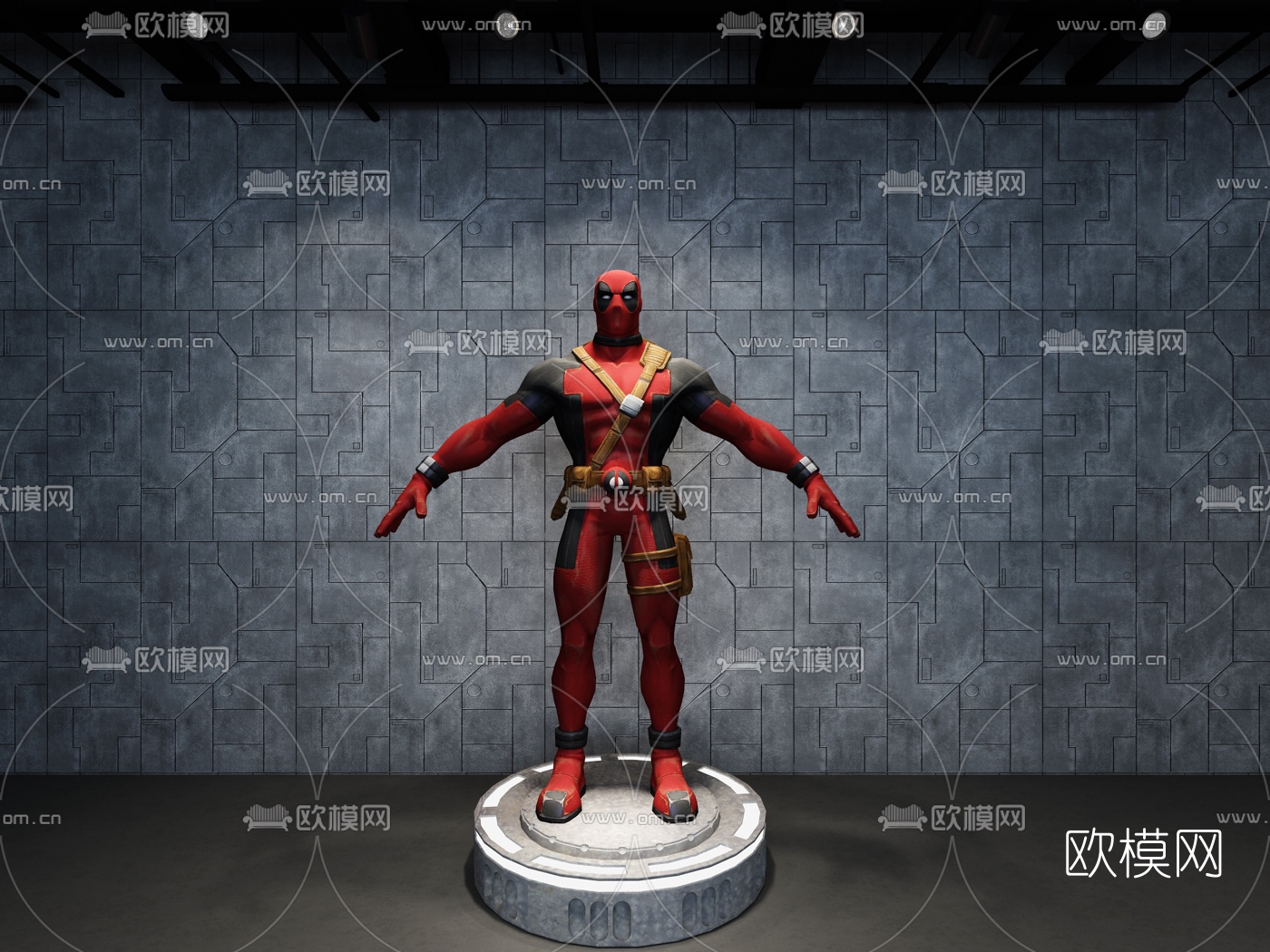 现代漫威DC死侍雕塑3d模型