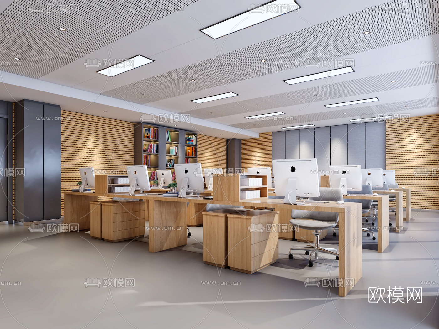 现代综合办公区3d模型