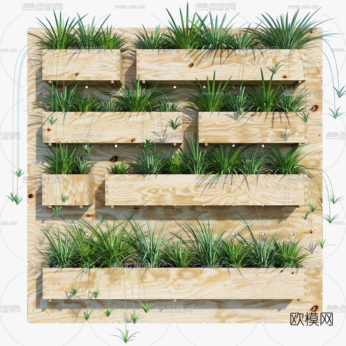 现代绿植盆栽组合3D模型