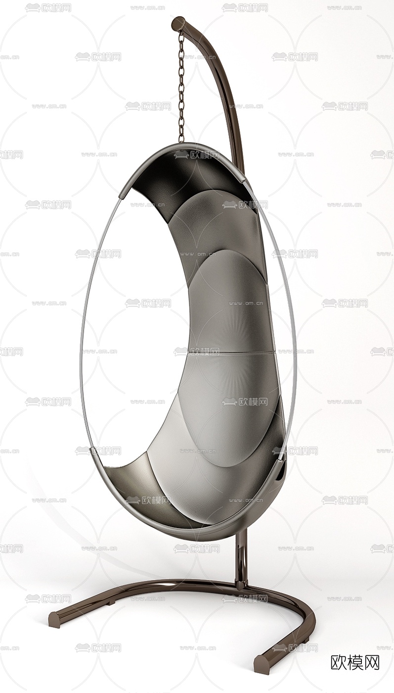 现代皮革休闲吊椅3d模型下载（渲染图2）