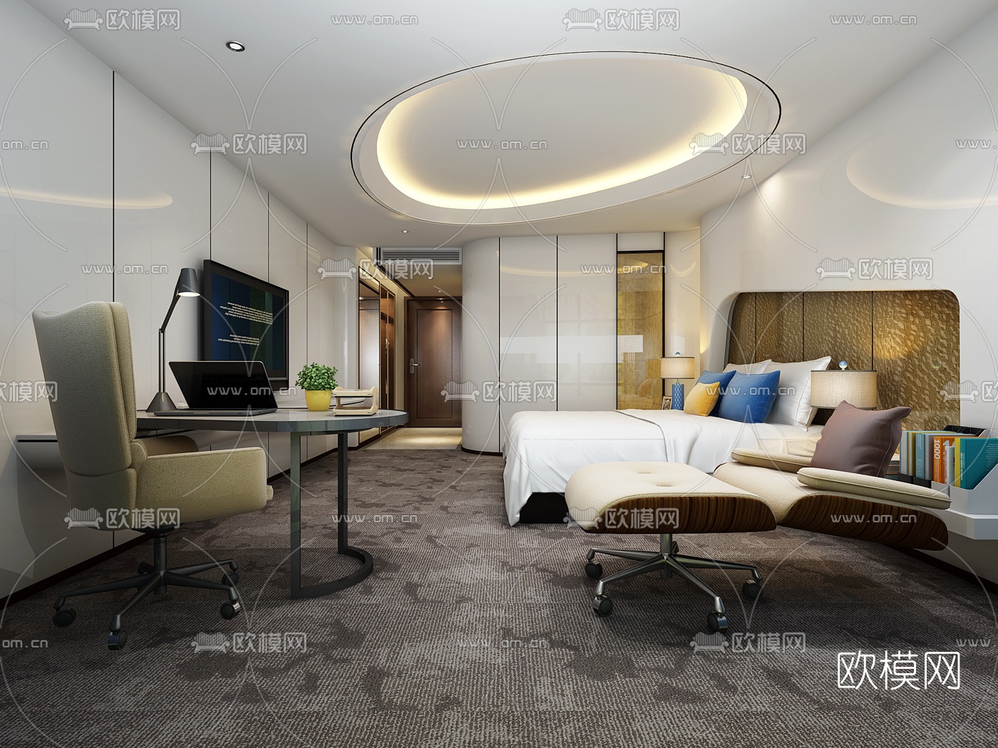 现代酒店商务套房3D模型