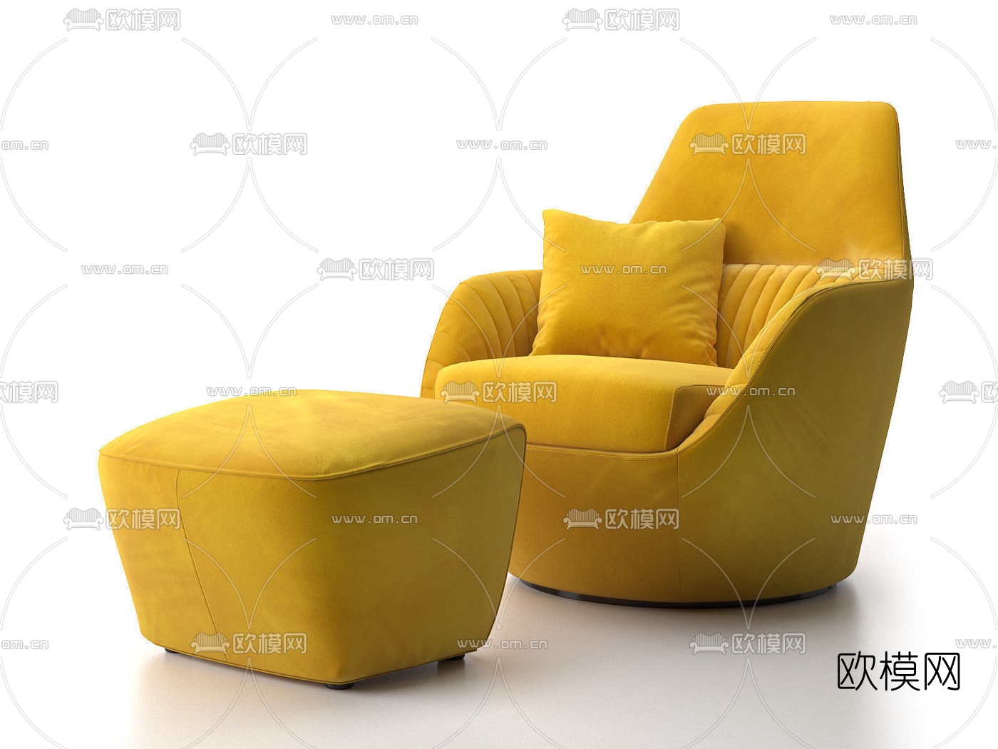 现代布艺单人沙发3d模型