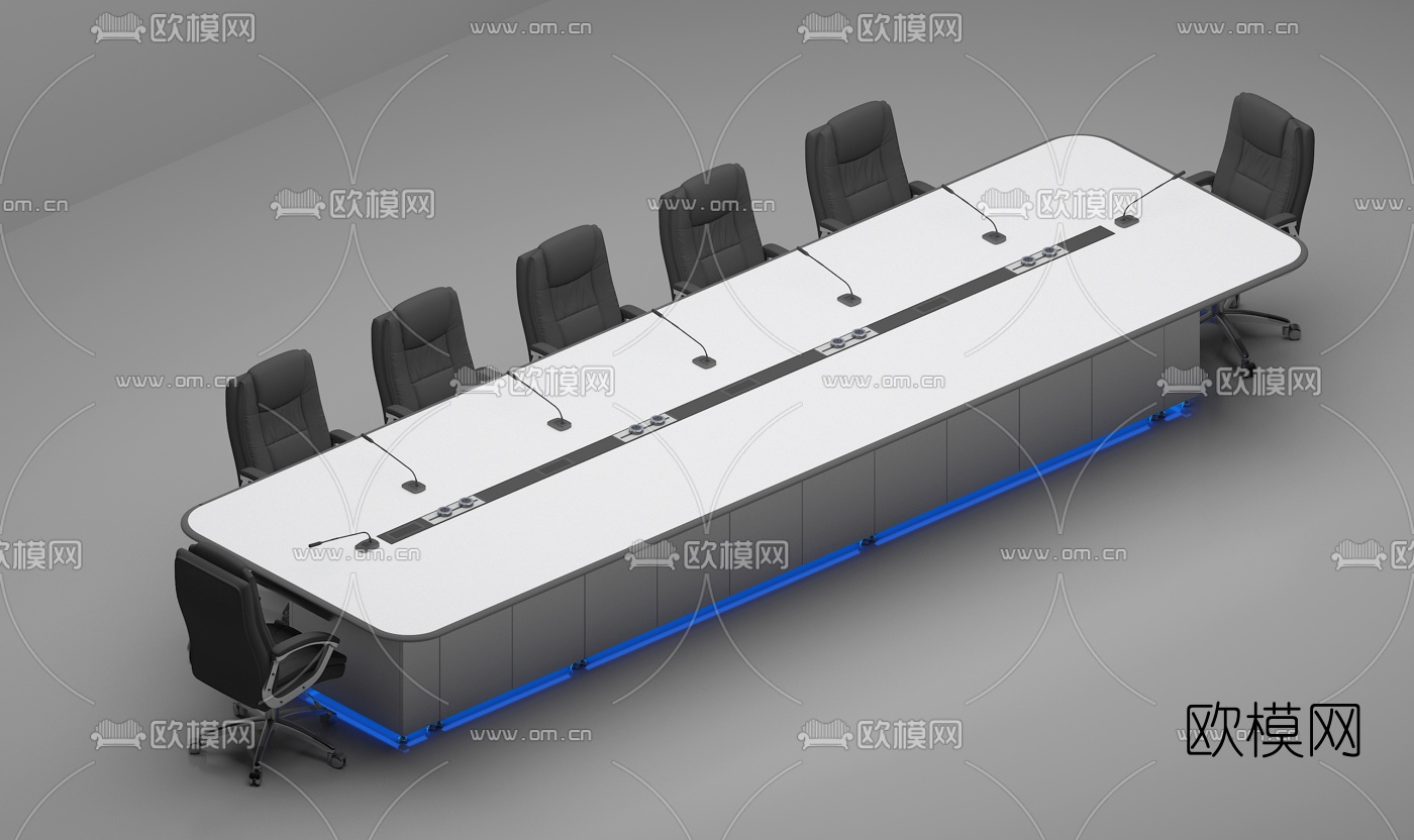 现代会议桌椅3d模型