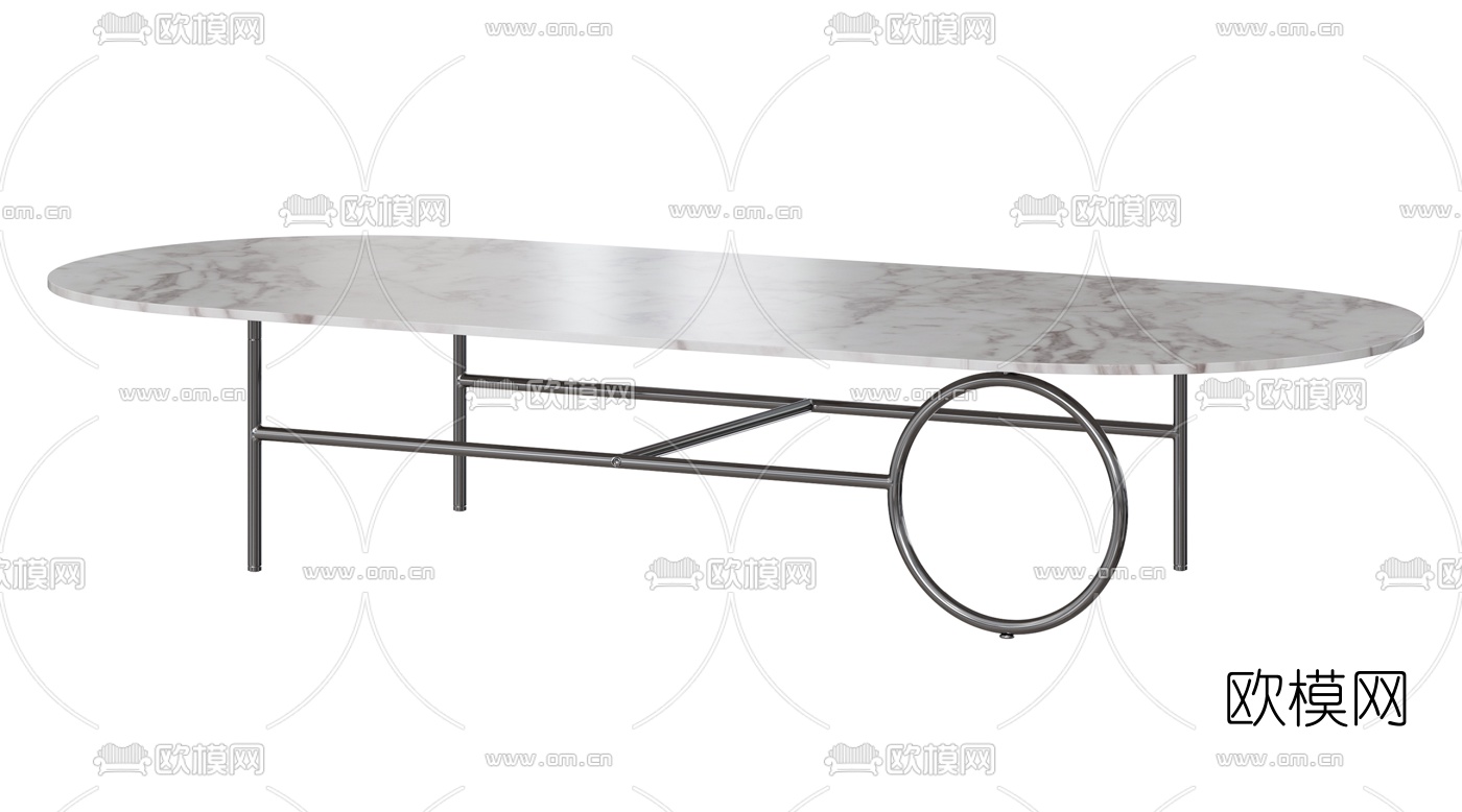 Minotti现代圆几茶几组合3d模型下载（渲染图2）