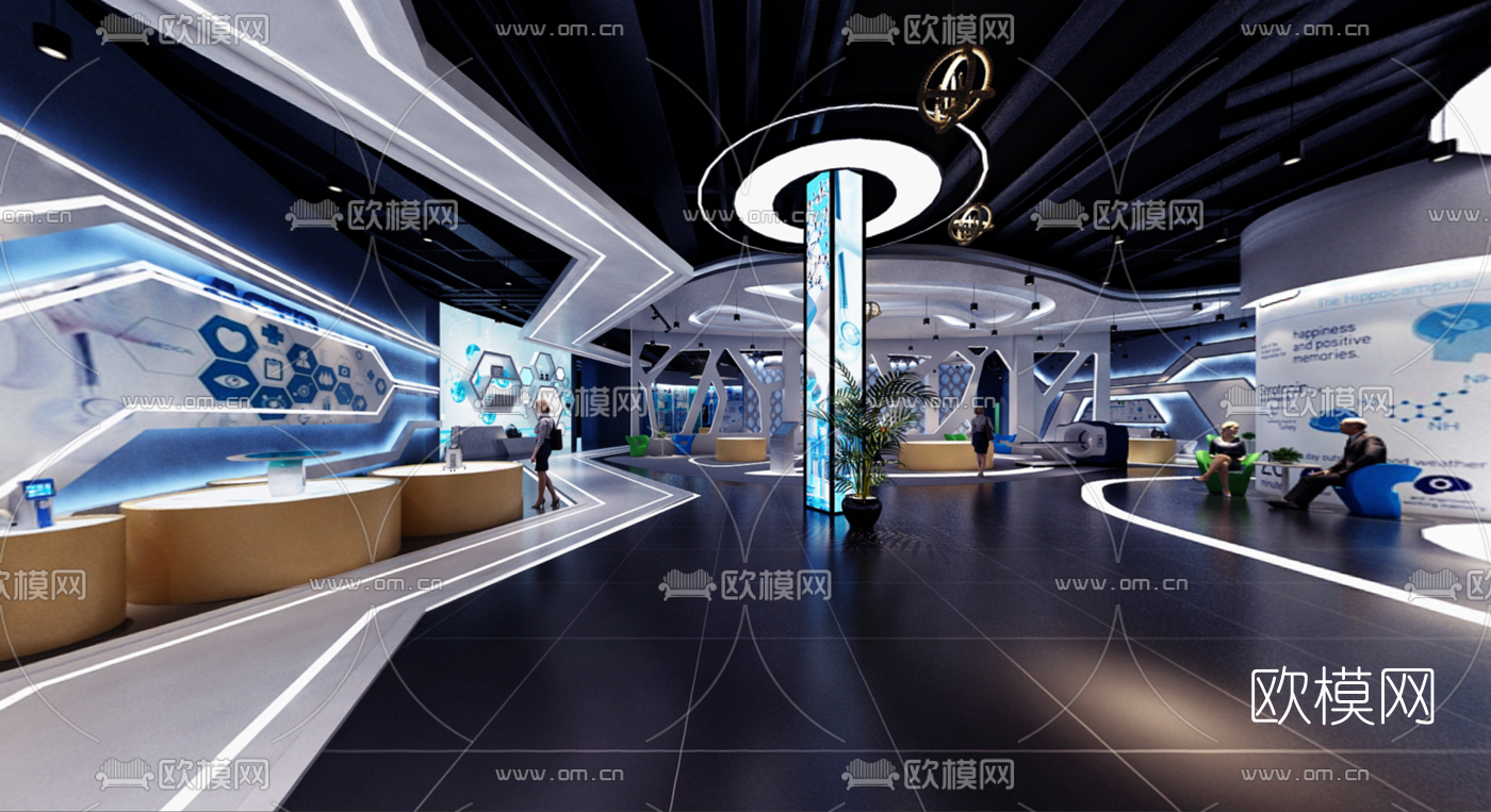 现代医疗产品展厅全景3d模型