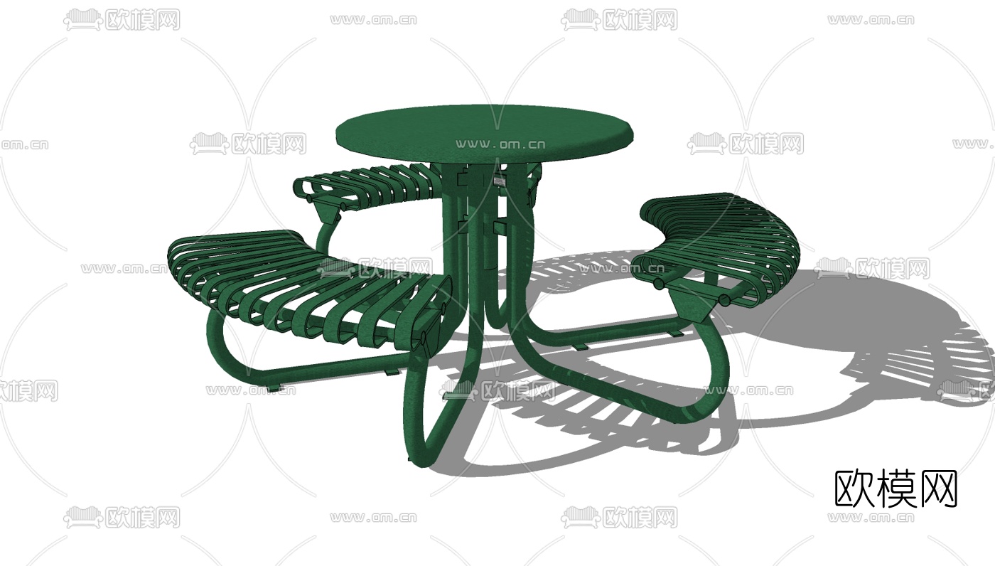 现代金属公用椅免费su模型下载