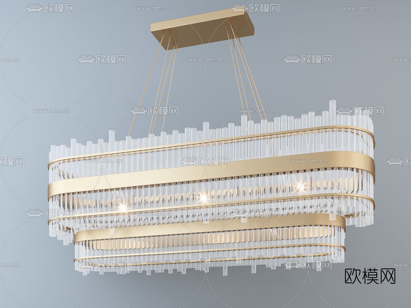 现代时尚水晶吊灯3d模型下载