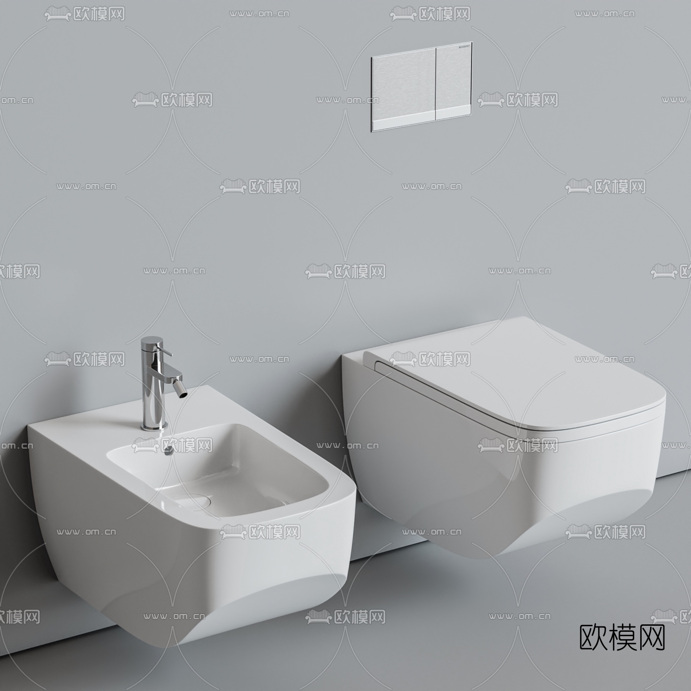 现代马桶坐便器3d模型