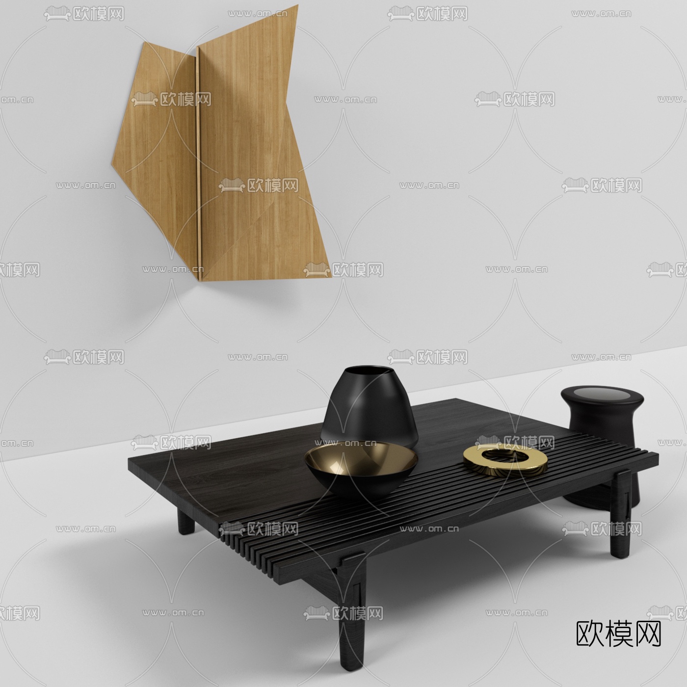 新中式茶桌3d模型