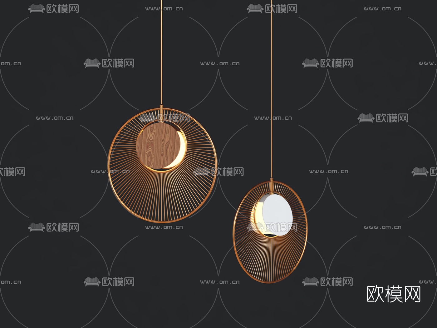 工业风铁艺吊灯3d模型