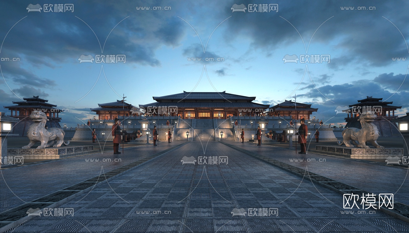 中式古建宫殿3d模型