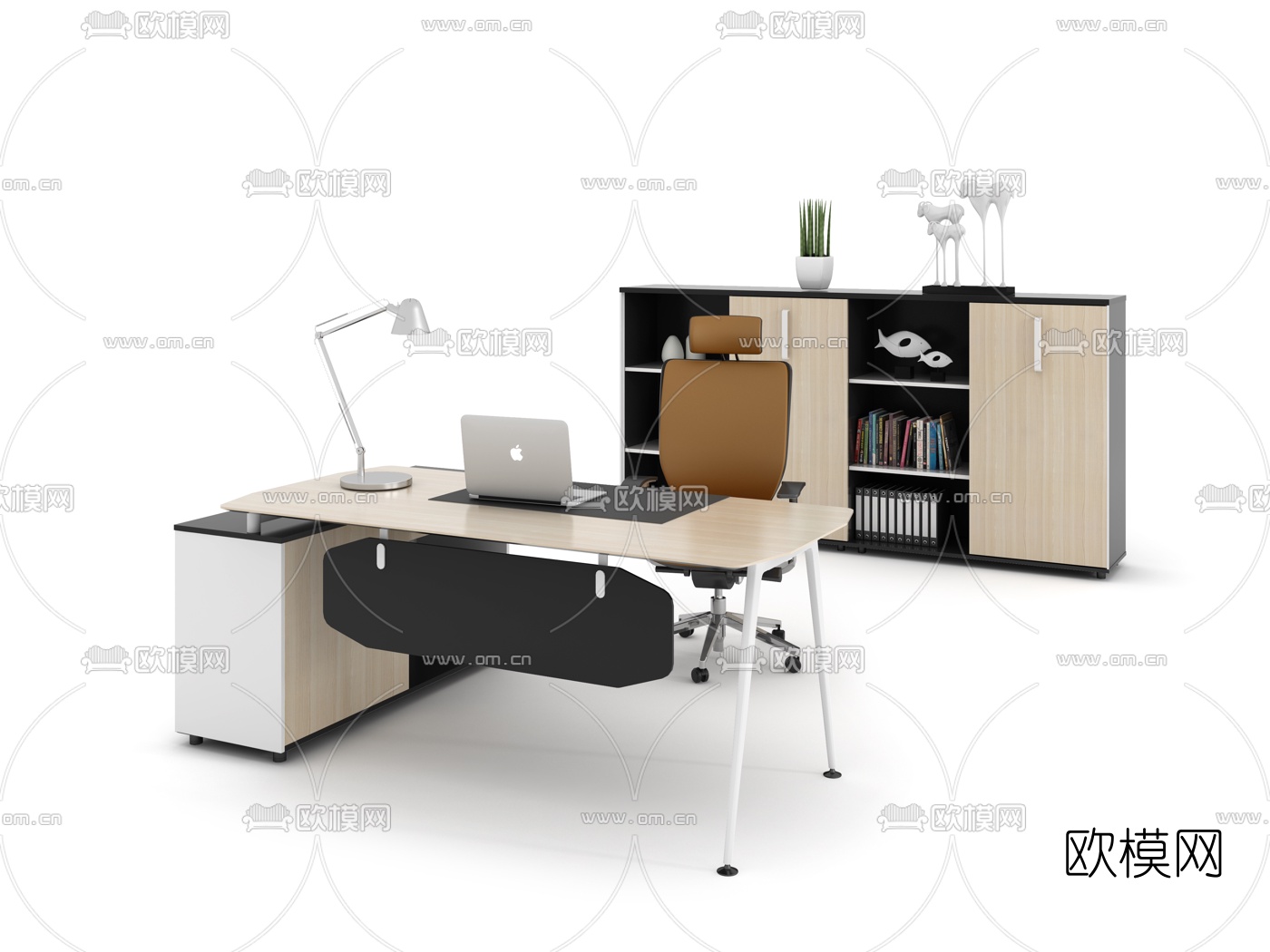 现代办公桌椅组合3d模型