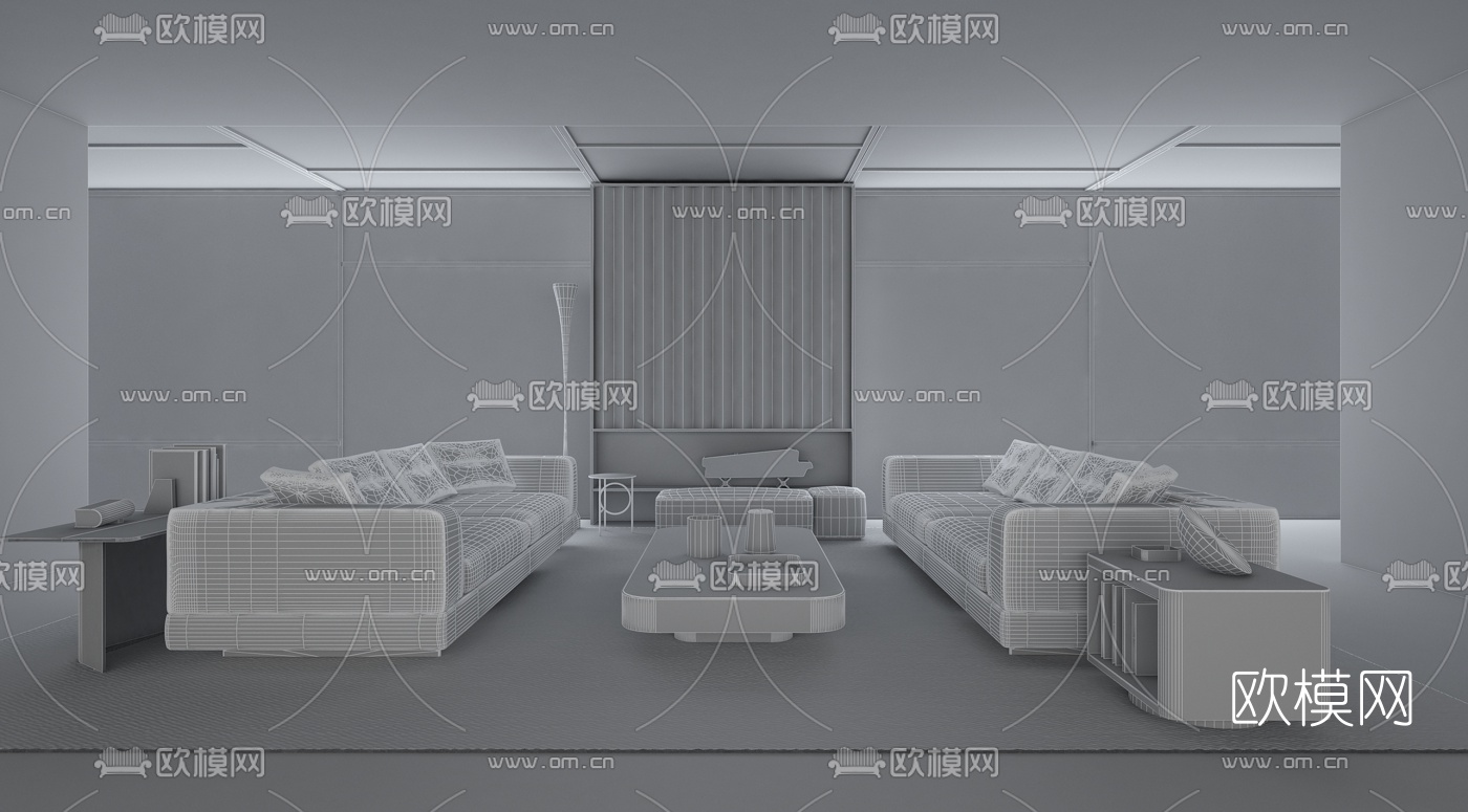 意大利MINOTTI品牌现代沙发组合3D模型