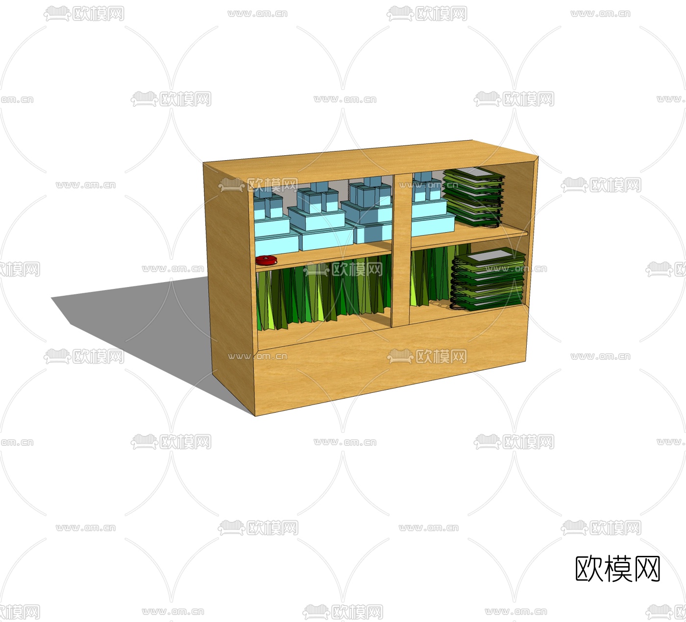 现代边柜免费su模型下载