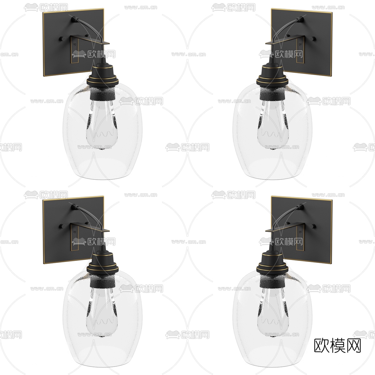 工业风壁灯3d模型下载