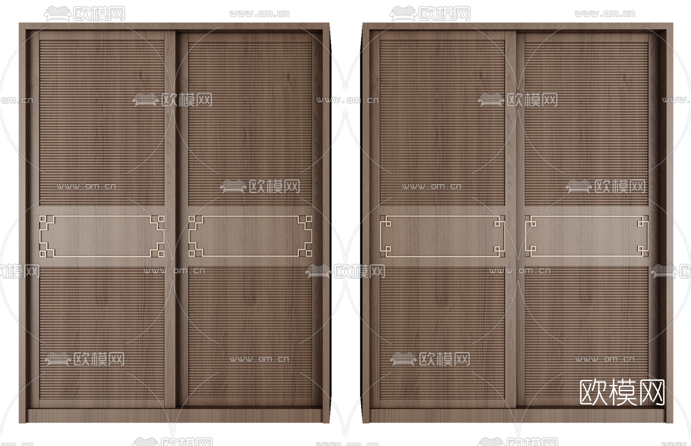 中式移门衣柜组合3d模型下载