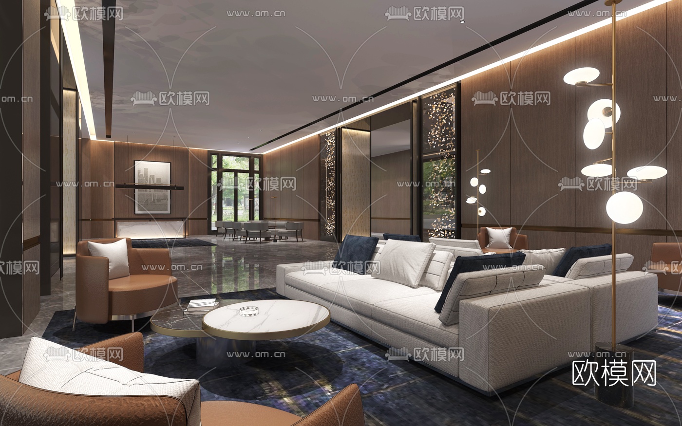 现代会客室3d模型下载