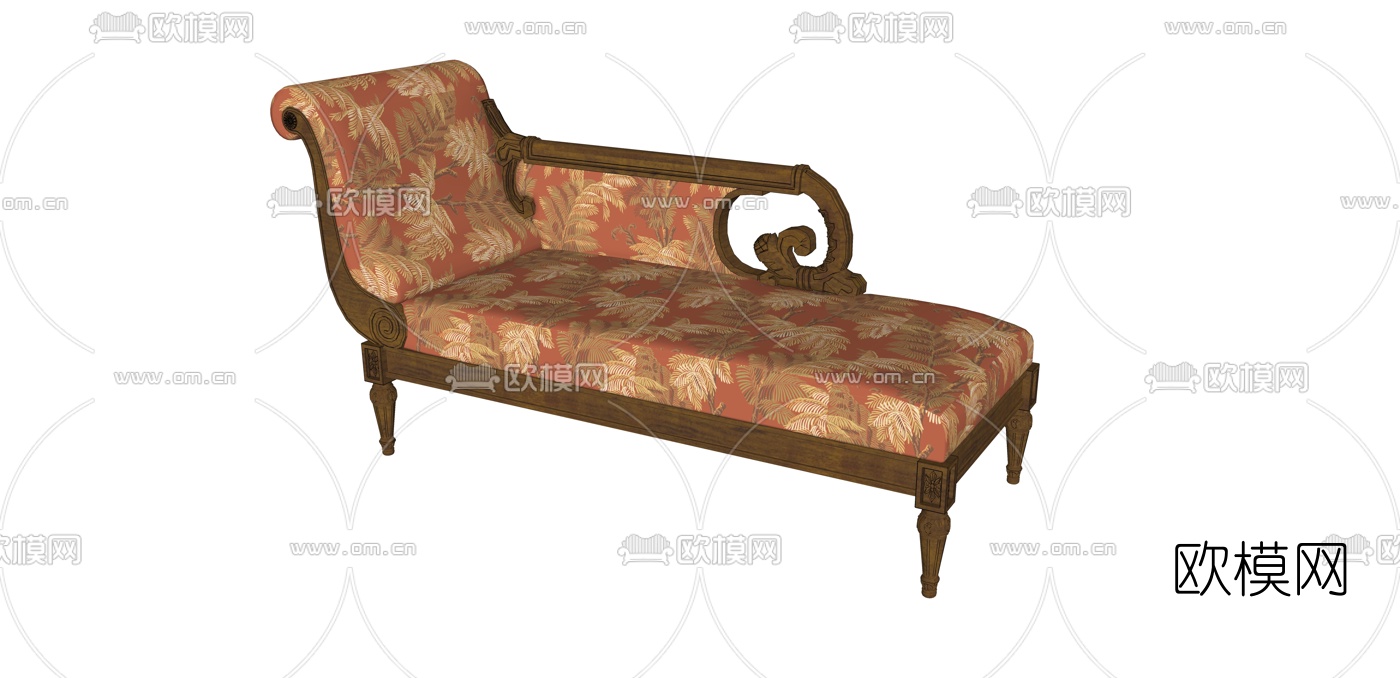 欧式古典贵妃椅su模型下载